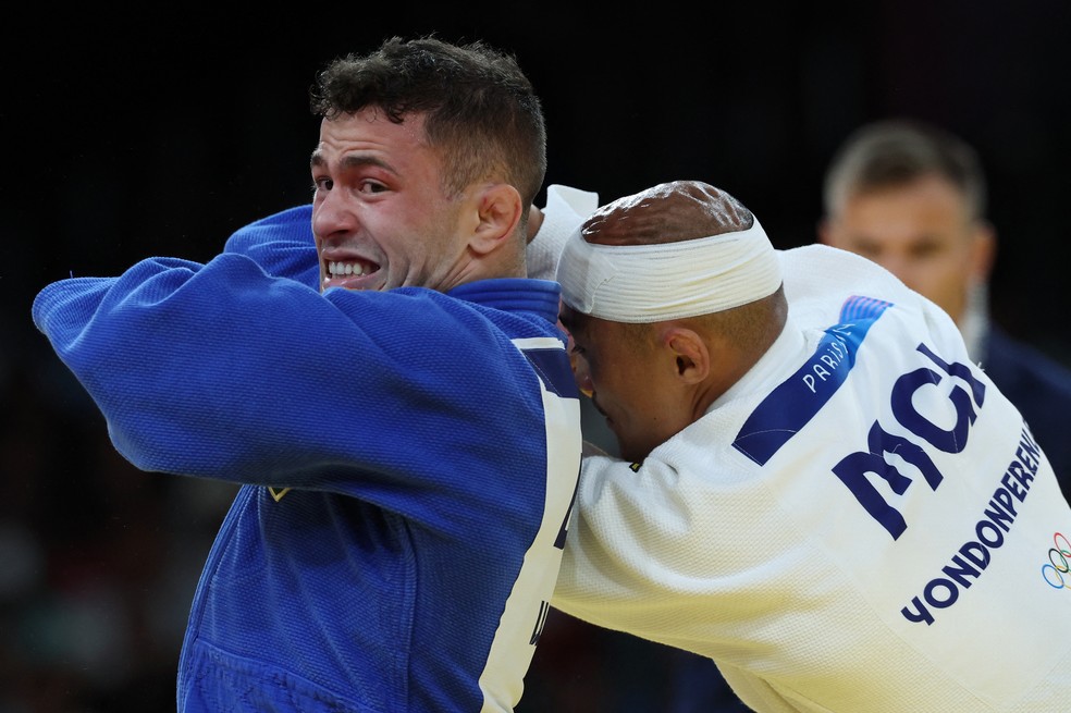 Willian Lima vence mongol e vai às semifinais do judô nas Olimpíadas de Paris — Foto: REUTERS/Kim Kyung-Hoon