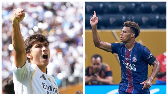 De histórias diferentes, jovens Doué e Gonzalo García turbinam ataques de PSG e Real Madrid - Francês de 20 anos já está gravado na história do clube parisiense como melhor jogador da final da Champions, enquanto Gonzalo ainda peleja pelo posto de reserva imediato de Mbappé