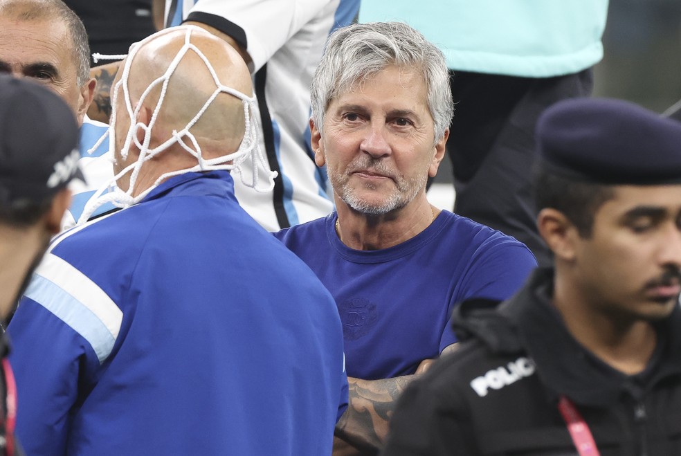 Jorge Horacio, pai de Messi, na final da Copa do Mundo de 2022 — Foto: Jean Catuffe/Getty Images