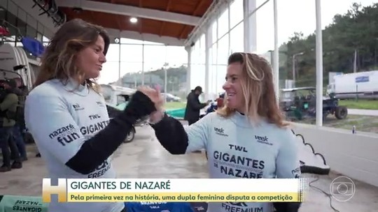 Gigantes de Nazaré tem participação feminina recorde em 2023 - Programa: Jornal Hoje 