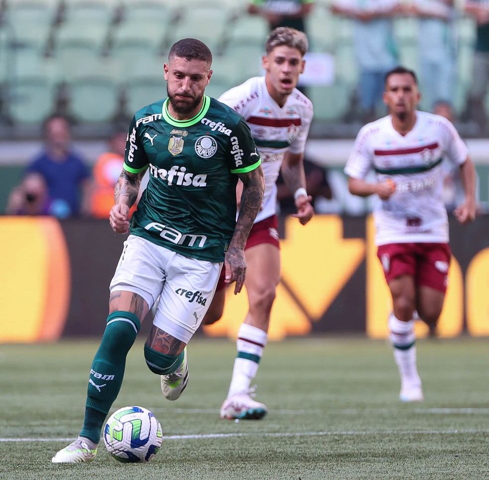 Zé Rafael durante a partida entre Palmeiras e Fluminense — Foto: Cesar Greco