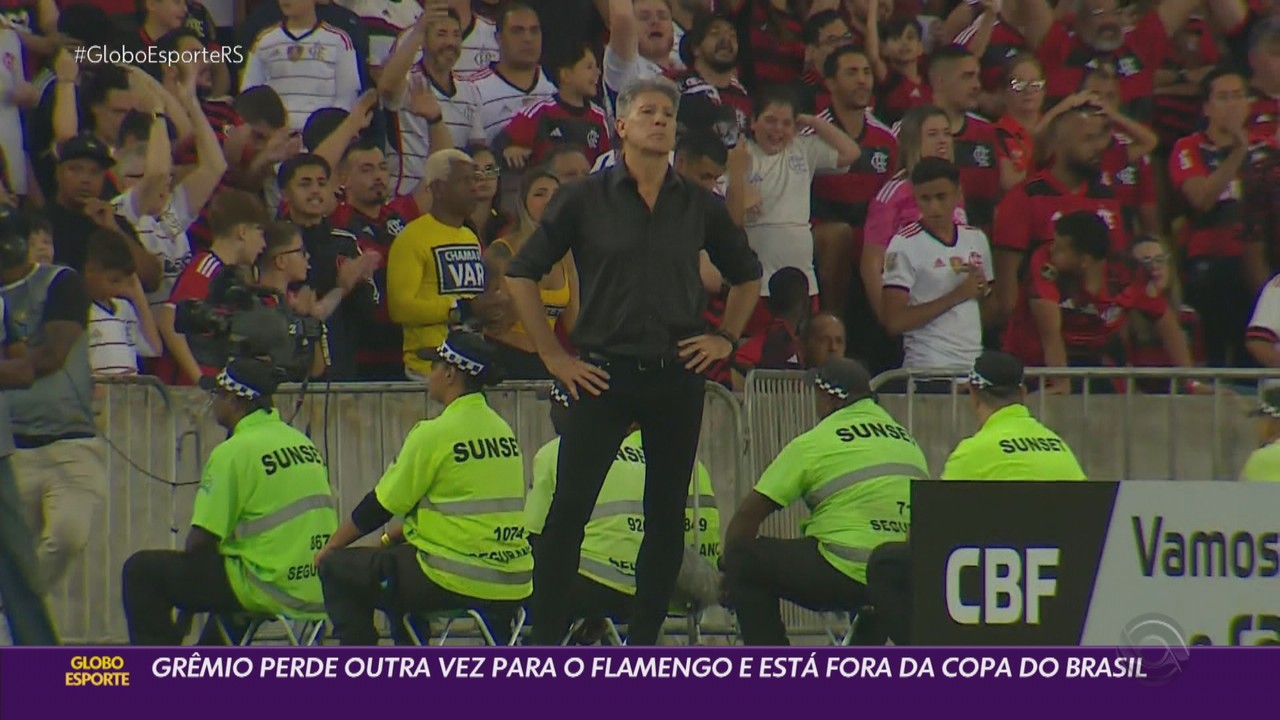 Grêmio é eliminado da Copa do Brasil após perder para o Flamengo