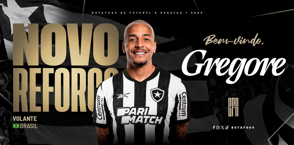 Gregore é anunciado pelo Botafogo — Foto: Divulgação