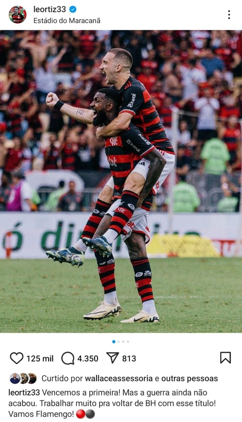 Léo Ortiz posta foto após vitória do Flamengo contra o Atlético-MG
