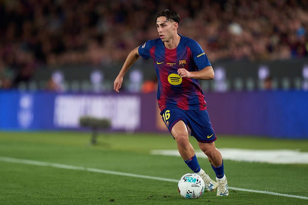 Fermín López marcou 13 gols e deu 17 assistências pelo Barcelona nesta temporada — Foto: Getty Images
