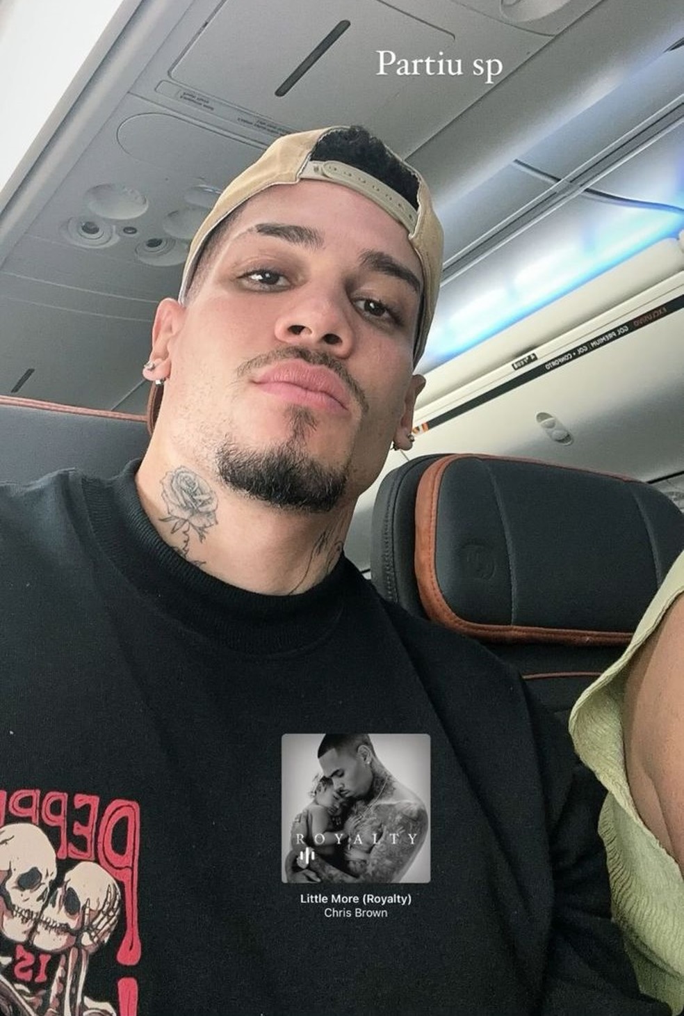 Paulinho posta imagem nas redes sociais com a legenda: "Partiu SP" — Foto: Reprodução