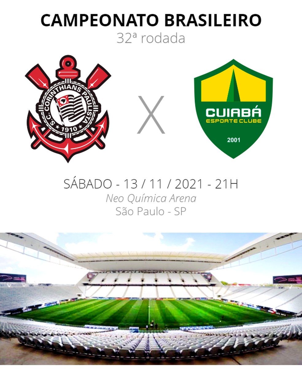 Cuiabá x Corinthians ao vivo: onde assistir ao jogo do Brasileirão online
