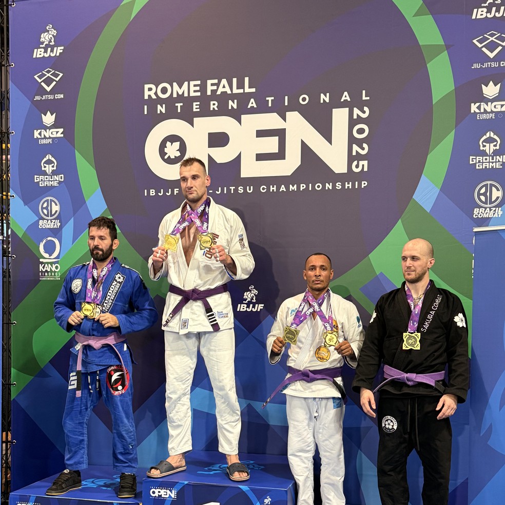 Adrian Shasse conquista 3º lugar no absoluto (sem limite de peso) - Rome Fall International Open — Foto: Reprodução/IBJJF