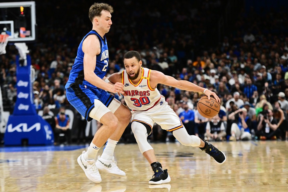 Stephen Curry a marqué 56 points contre le Magic d'Orlando en NBA — Photo : Julio Aguilar/Getty Images