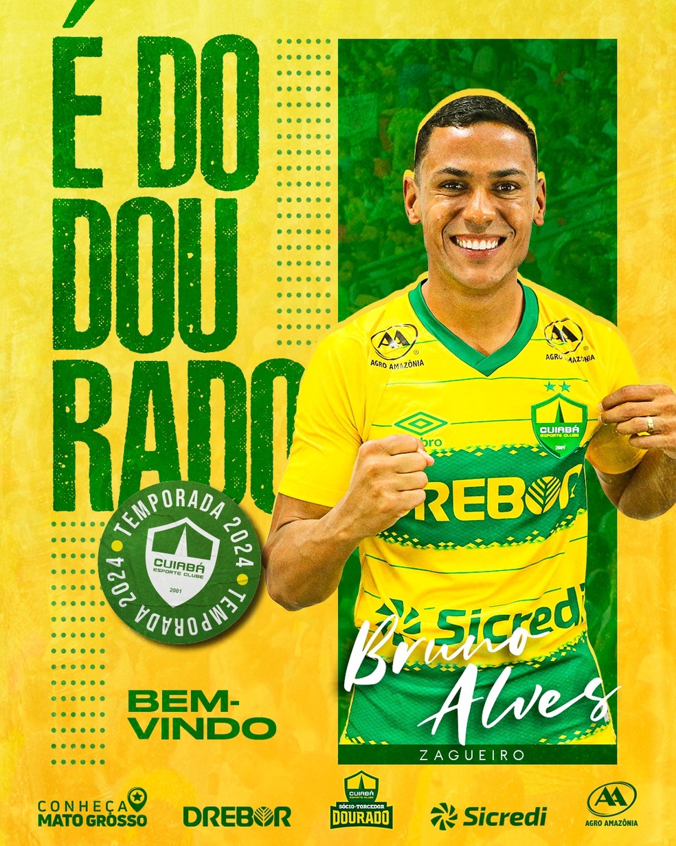 Cuiabá anuncia Bruno Alves — Foto: AssCom Dourado