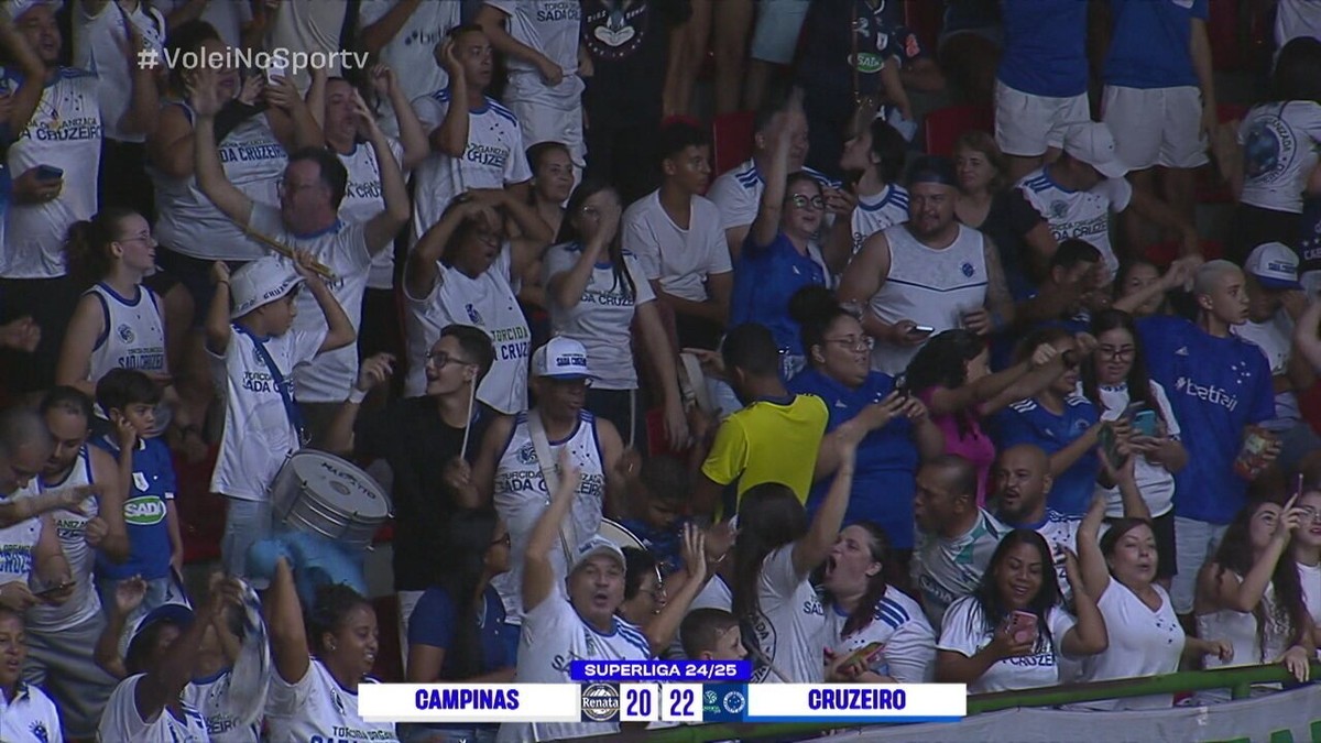 Torcida do Cruzeiro comemora título do Botafogo na Libertadores durante Superliga.