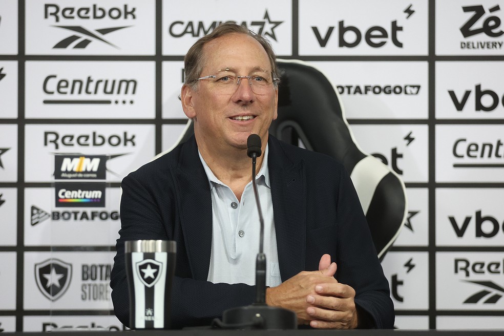 John Textor na apresentao de Davide Ancelotti no Botafogo  Foto: Vitor Silva / Botafogo