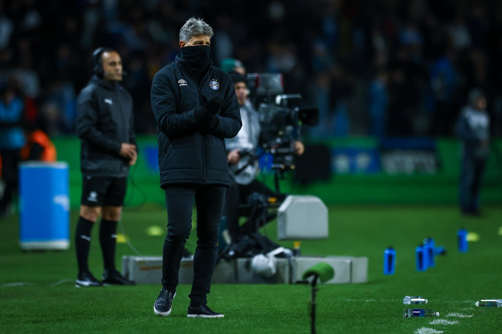 Renato Portaluppi em vitória do Grêmio — Foto: Lucas Uebel/Grêmio