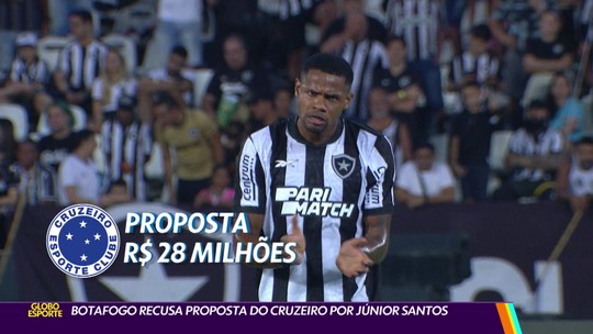 Botafogo recusa proposta do Cruzeiro por Júnior Santos - Programa: Globo Esporte RJ 