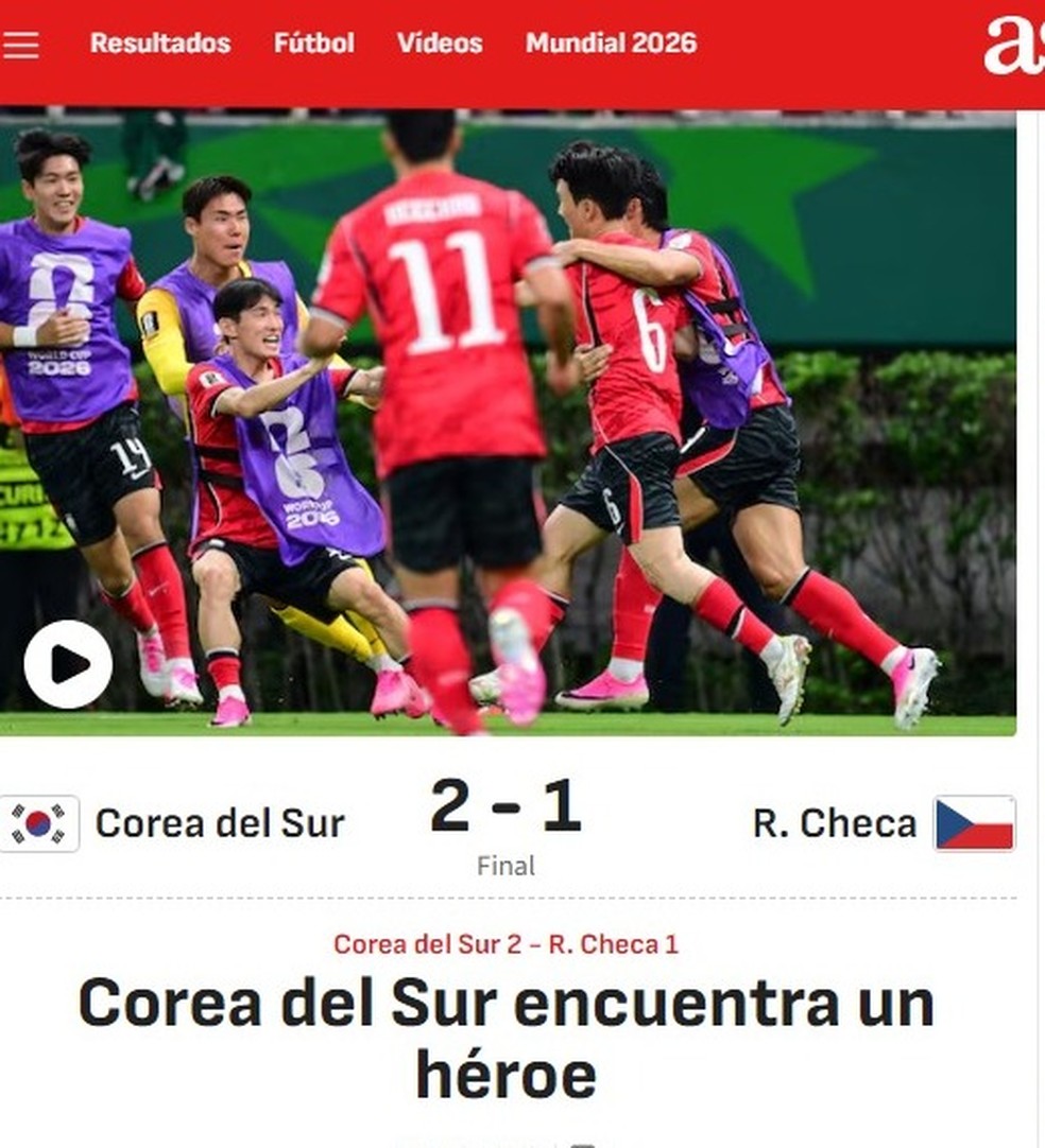 Repercussão da virada da Coreia do Sul na Copa — Foto: Reprodução