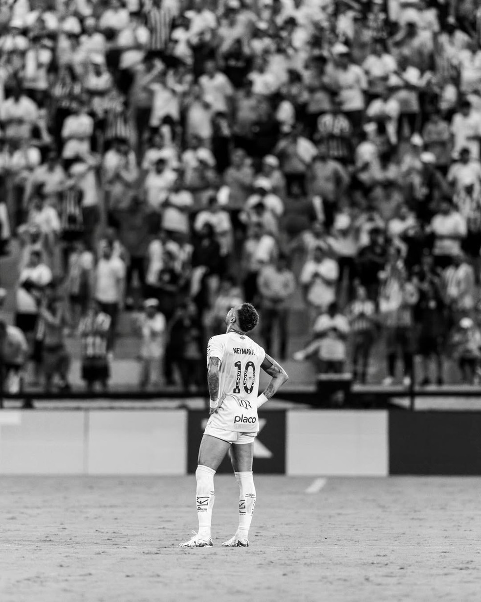 Neymar, do Santos, em jogo contra o Novorizontino, pelo Campeonato Paulista — Foto: Reprodução/Instagram