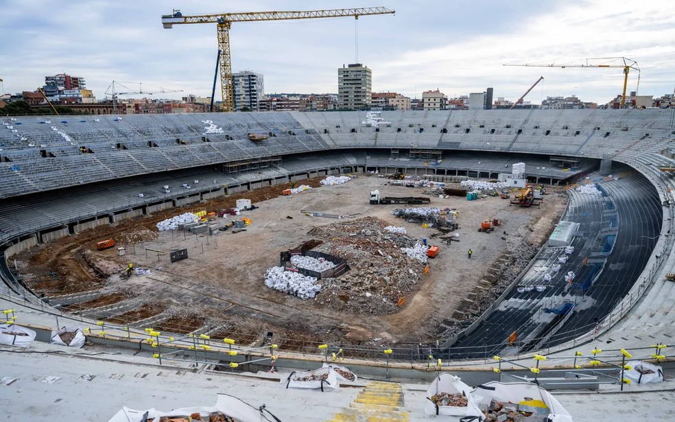 Obras no Camp Nou — Foto: Vítor Salgado - FC Barcelona