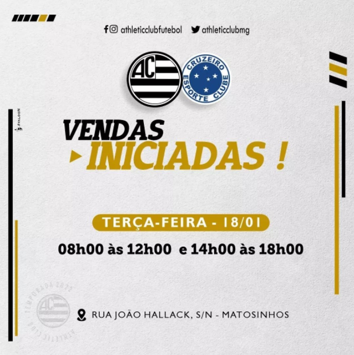 Athletic x Cruzeiro venda de ingressos começa nesta terçafeira