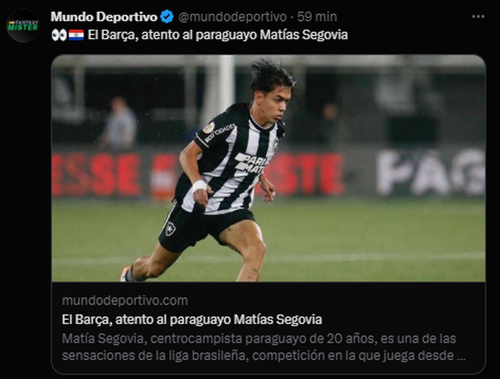 Após vitória do Botafogo, Matías Segovia detalha o que vai fazer