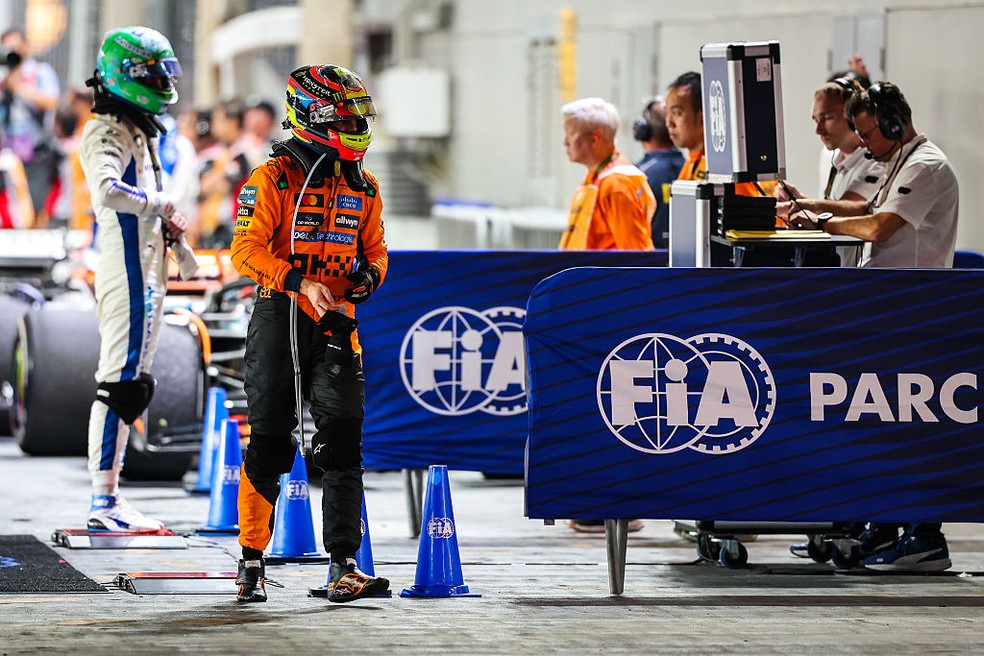 Oscar Piastri chegou em quarto lugar no GP de Singapura da F1 em 2025 — Foto: Kym Illman/Getty Images