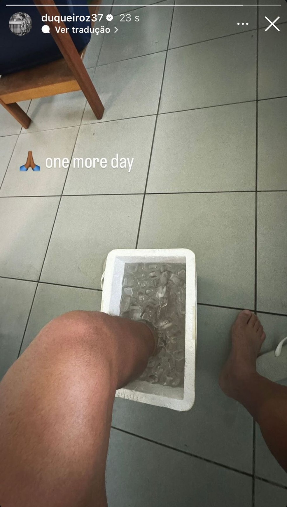 Du Queiroz posta imagem do tratamento no pé esquerdo — Foto: Reprodução/Instagram