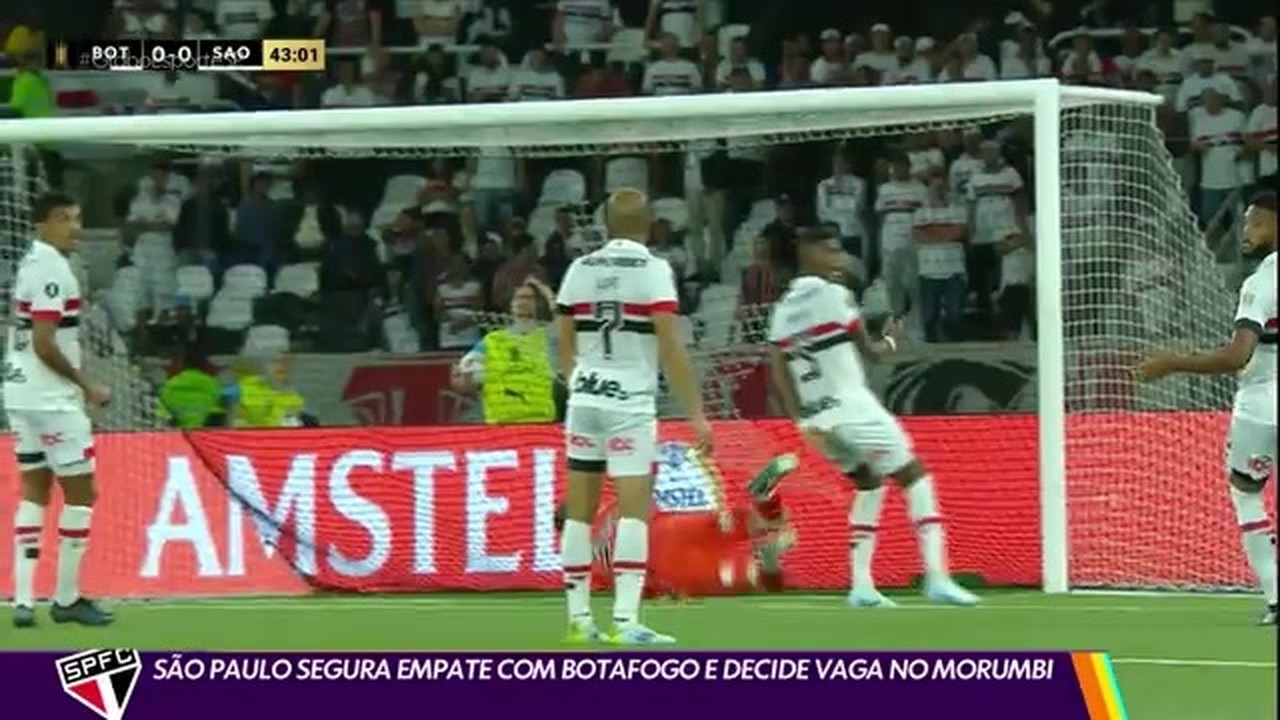 São Paulo segura empate com Botafogo e decide vaga no Morumbi