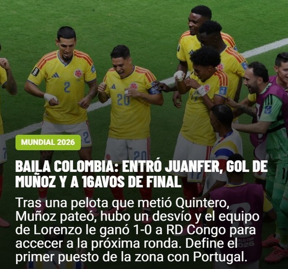 Imprensa internacional destaca campanha da Colômbia — Foto: Reprodução