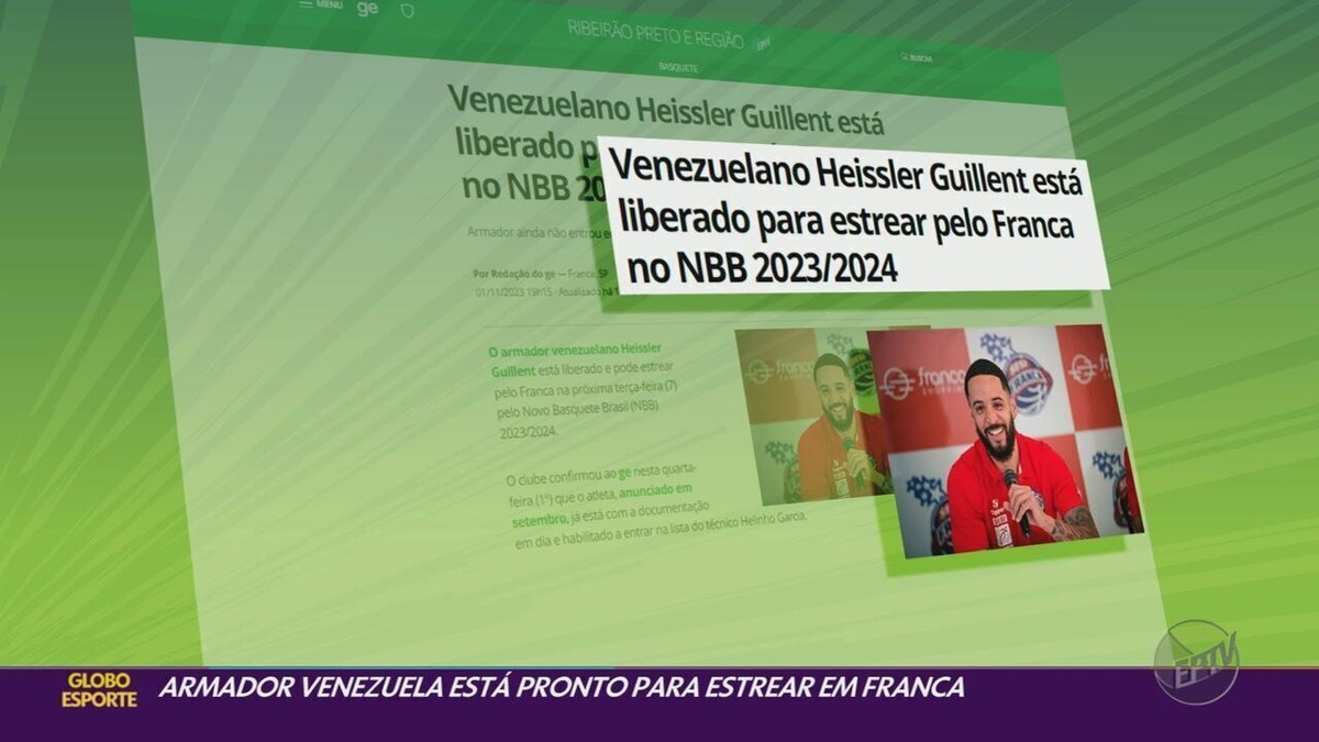 Notícias de Franca - Venezuelano Heissler Guillent é o mais novo jogador do Franca  Basquete