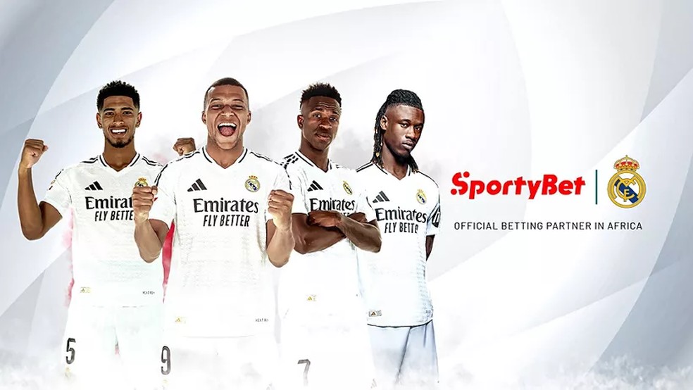 SportyBet é a bet parceira do Real Madrid na África — Foto: Divulgação / Real Madrid