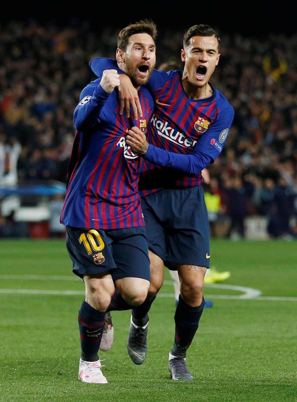 Coutinho e Messi em ao pelo Barcelona - Foto: Reuters