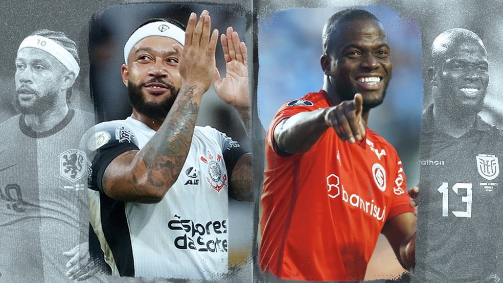Carrossel Memphis Depay Enner Valencia, Corinthians Internacional — Foto: ge