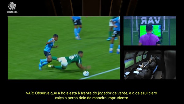 Conmebol revela áudio do VAR em pênalti decisivo para o Palmeiras