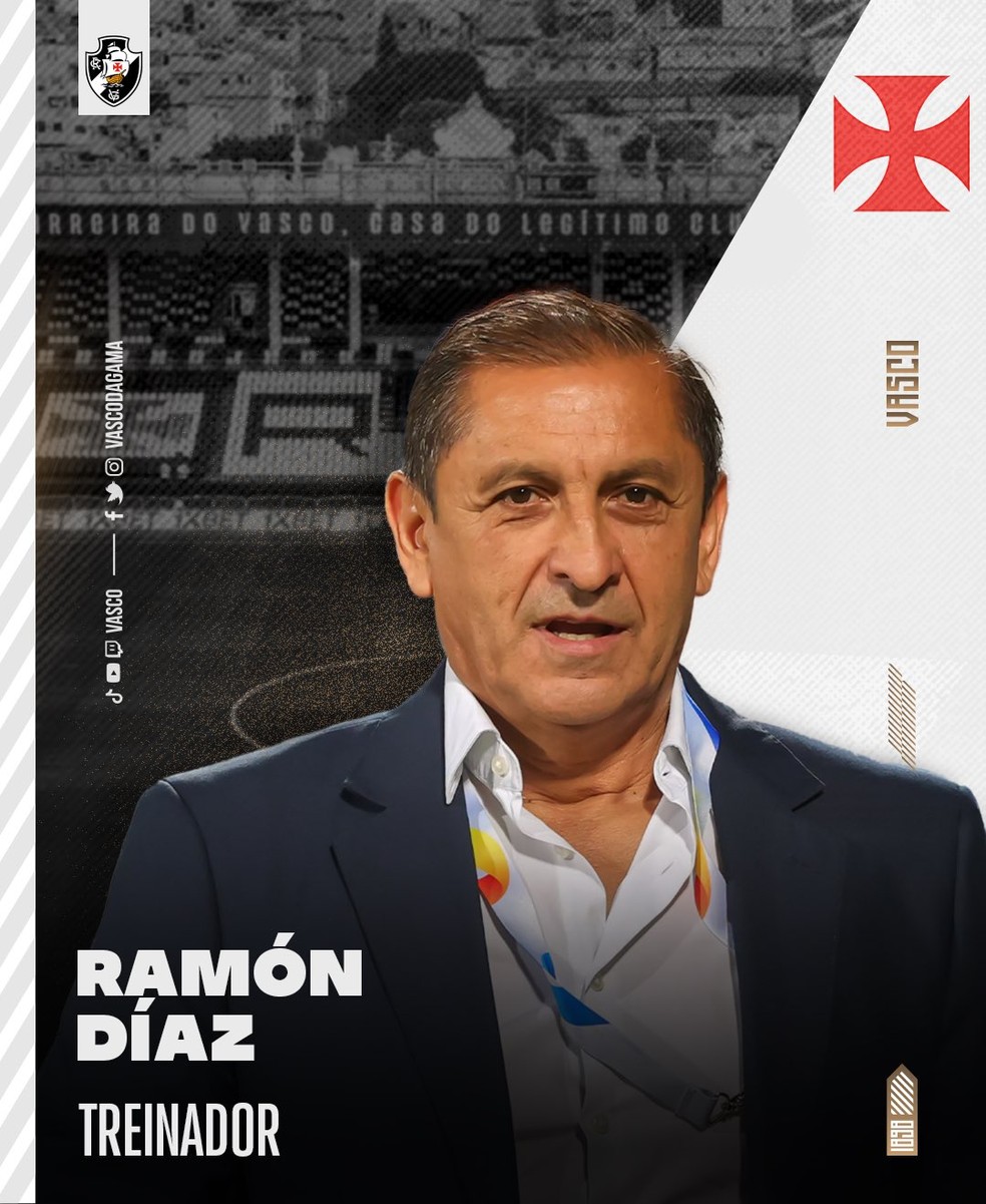 Vasco anuncia Ramón Diaz como treinador — Foto: Divulgação