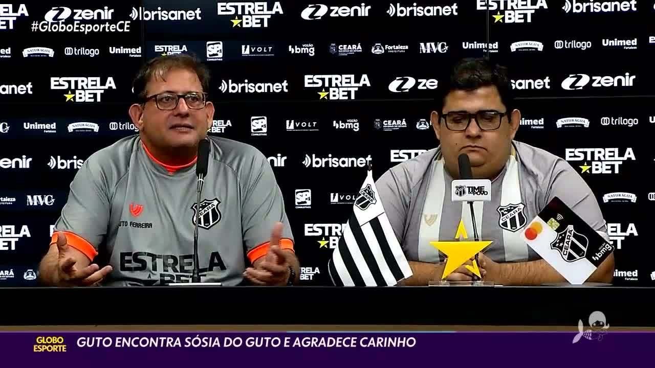 Guto Ferreira, técnico do Ceará, encontra sósia e agradece carinho