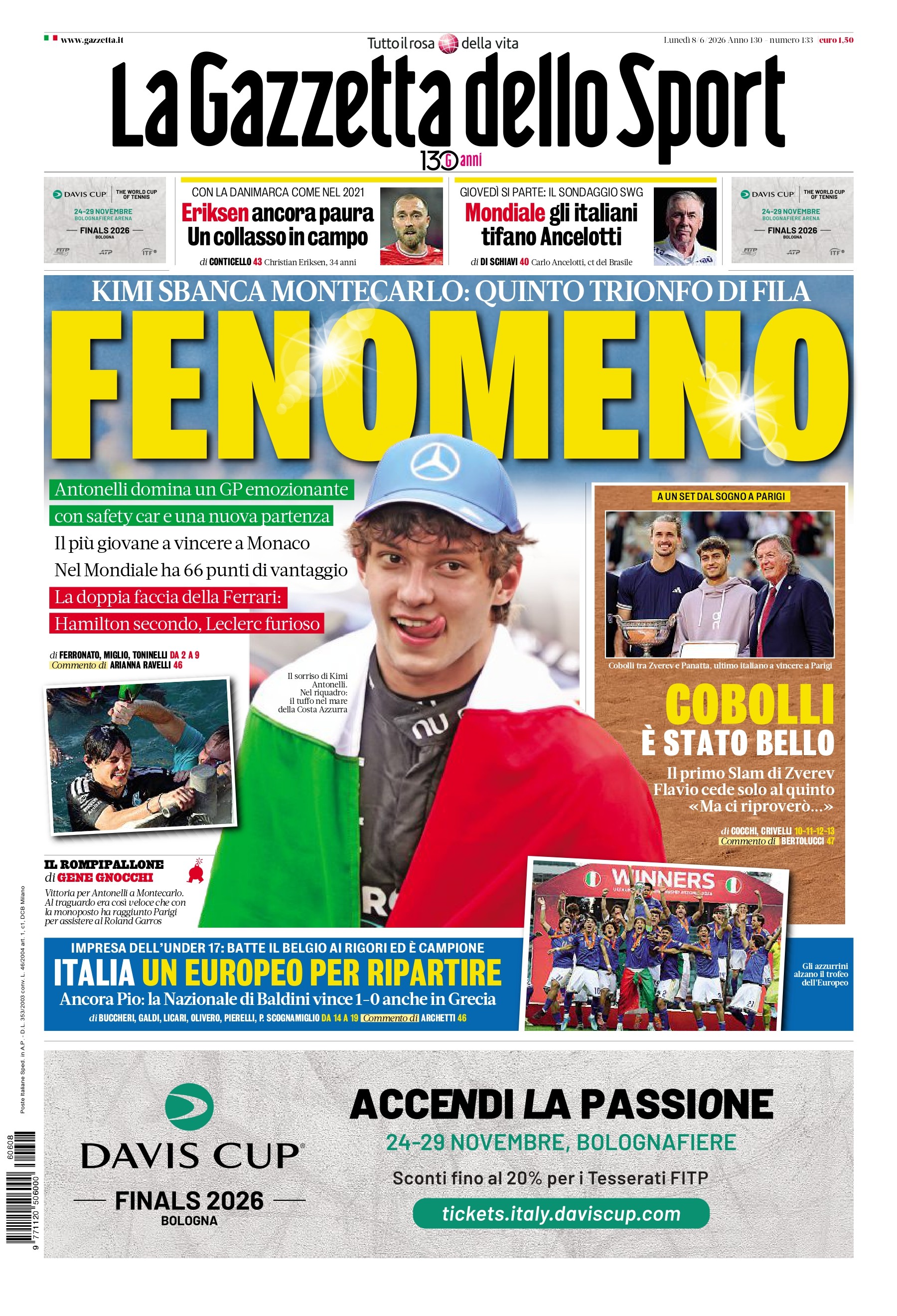 Jornais italianos exaltam Kimi Antonelli: "Parece Ayrton"