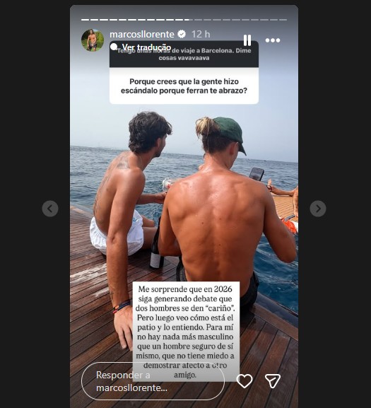 Espanhol Marcos Llorente critica repercussão de fotos com Ferran Torres nas férias