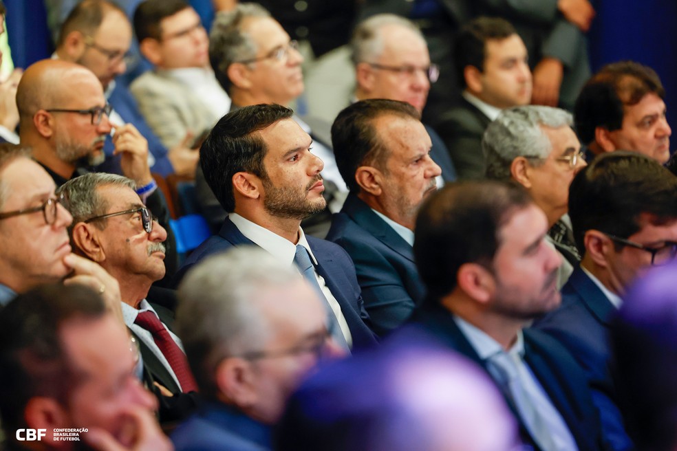 Samir Xaud na assembleia geral para eleição do novo presidente da CBF — Foto: Rafael Ribeiro/CBF