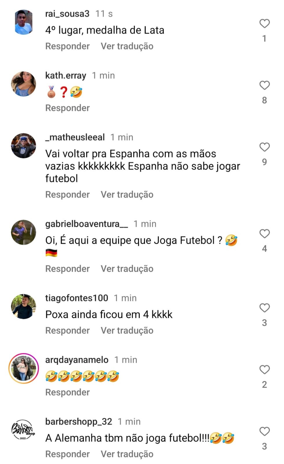 Brasileiros comentam fotos de Jenni Hermoso no Instagram — Foto: Reprodução