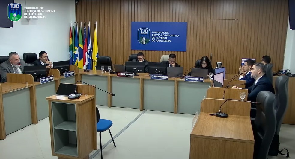 Segunda Comissão Disciplinar do TJD-AM julgou a denúncia de irregularidade — Foto: TV FAF-AM