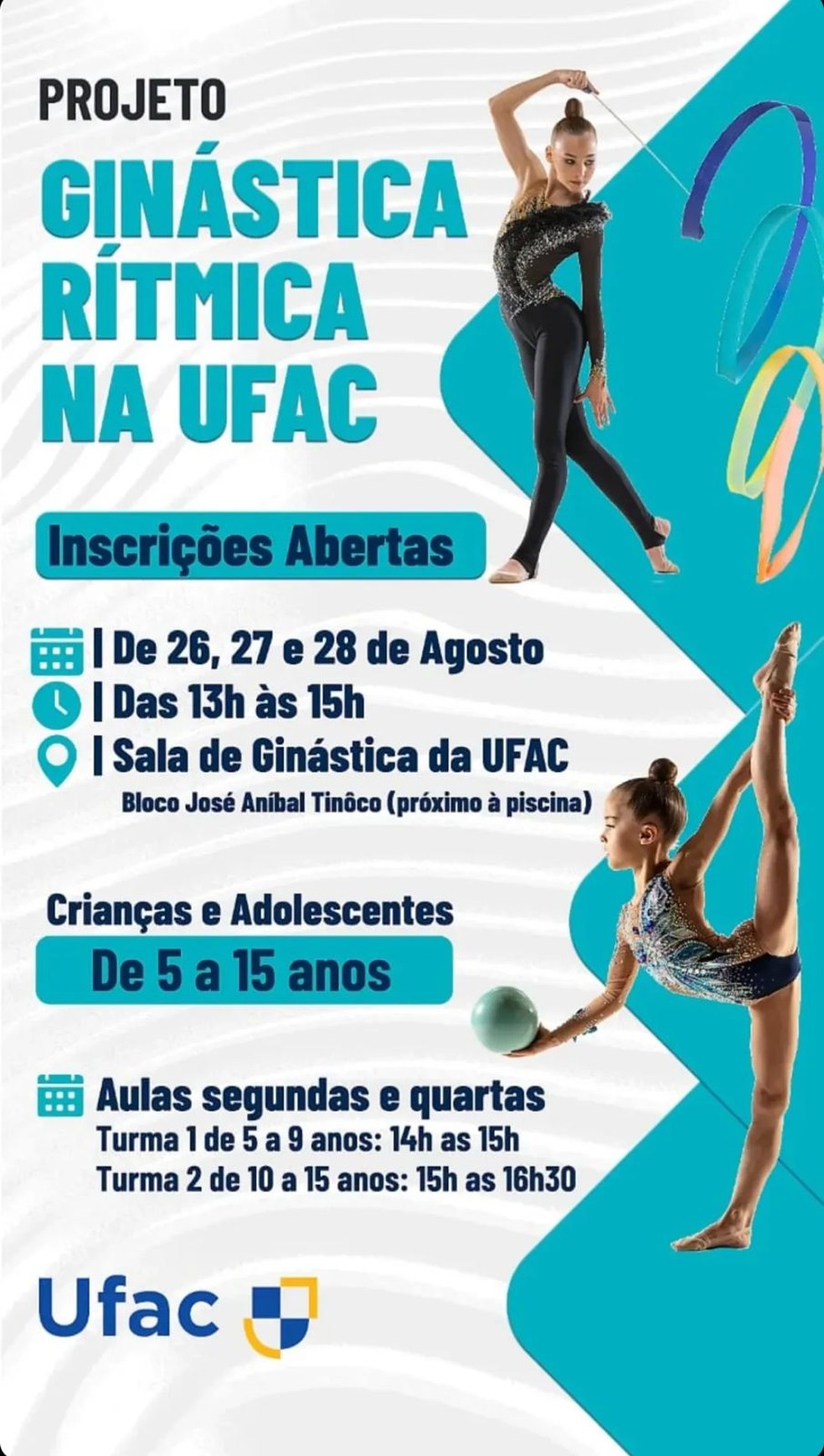 Projeto Ginástica Rítmica na Ufac 2024 — Foto: Divulgação/Ufac