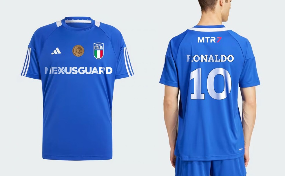 Este será o uniforme dos amigos que jogaram com Adriano na Itália — Foto: ge