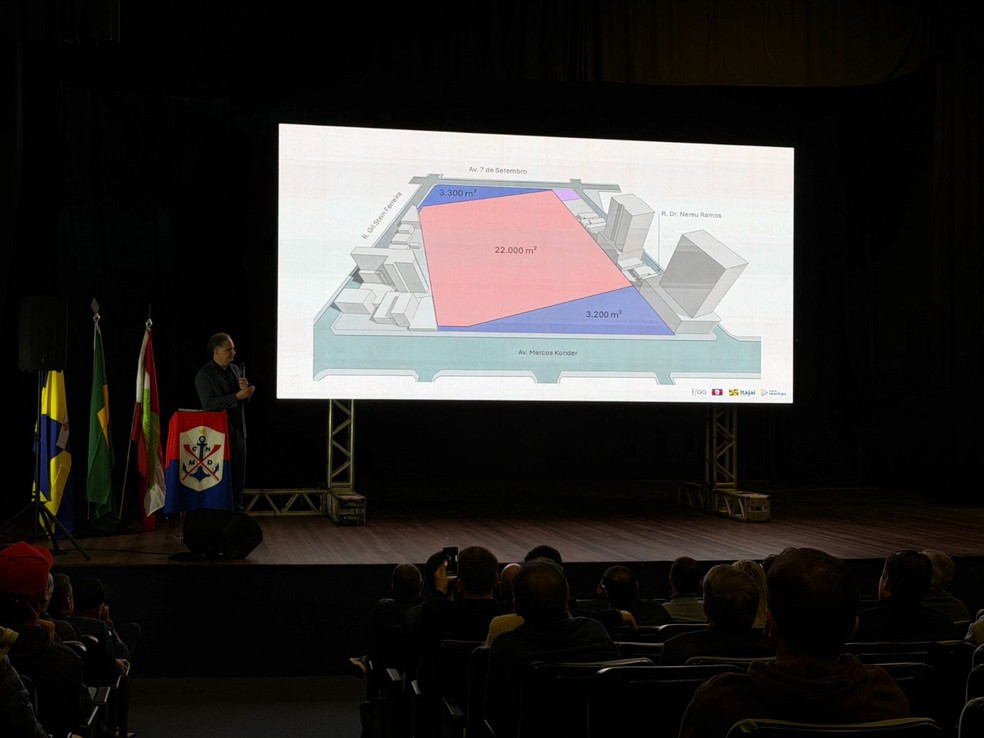 Planta do projeto do novo estádio Marcílio Dias