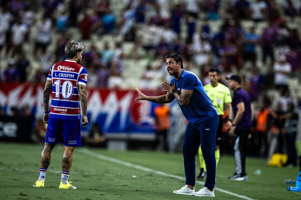 Thiago Carpini do Fortaleza no Clássico-Rei — Foto: Thiago Gadelha/SVM