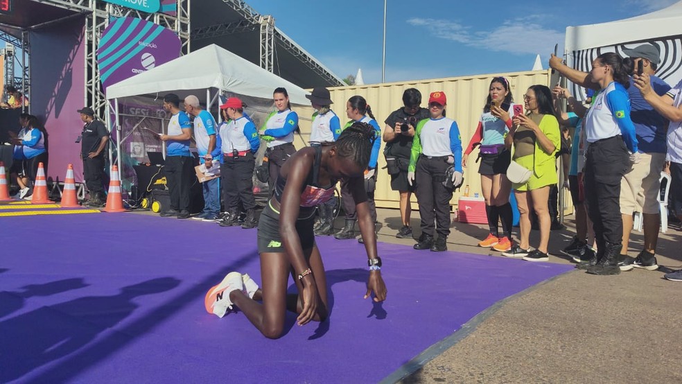Viola Jelagat Kosgei disputou prova pela primeira em Cuiabá na Corrida de Reis 2026 — Foto: Abder Khan