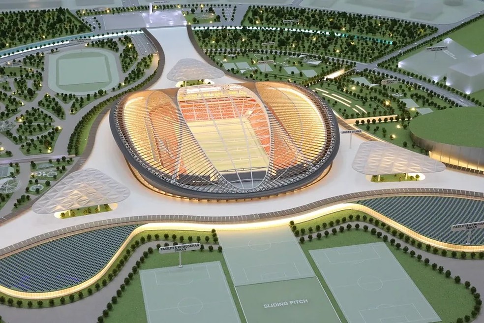 Projeto do novo Shah Alam, que terá capacidade para 45 mil pessoas — Foto: Divulgação