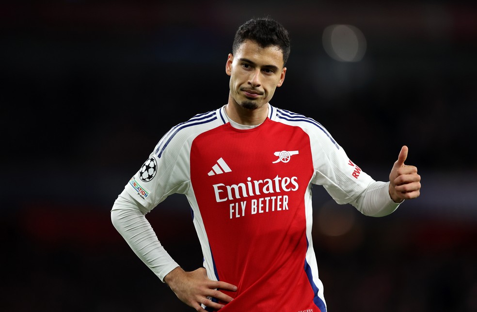 Gabriel Martinelli durante Arsenal x Shakhtar — Foto: Getty Images