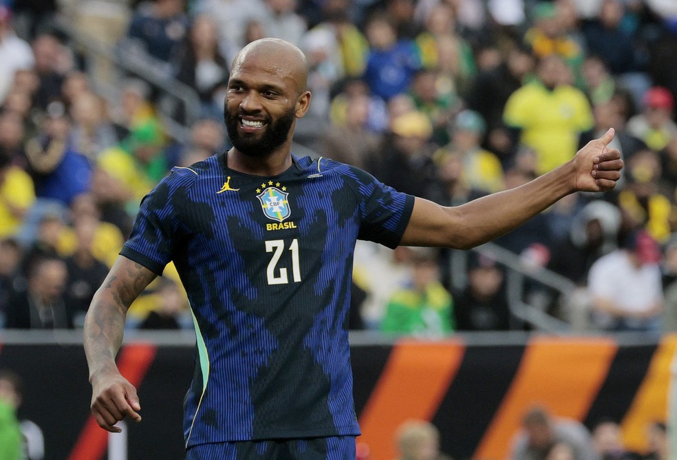 Igor Thiago Brasil x França seleção Brasil — Foto: Brian Snyder/Reuters