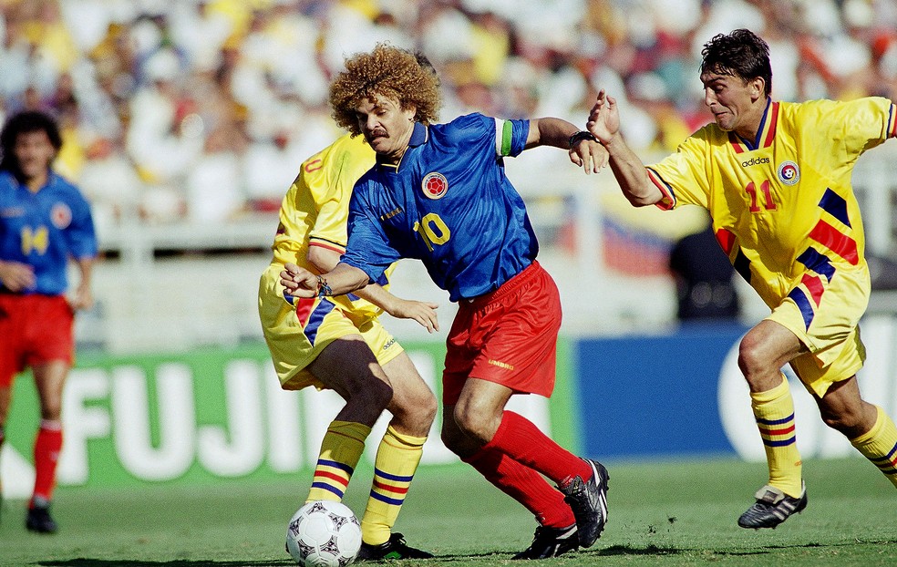 Valderrama em ação contra a Romênia