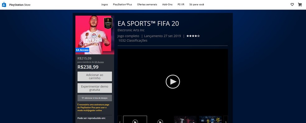 EA SPORTS™ FIFA 20 - Jogos PS4