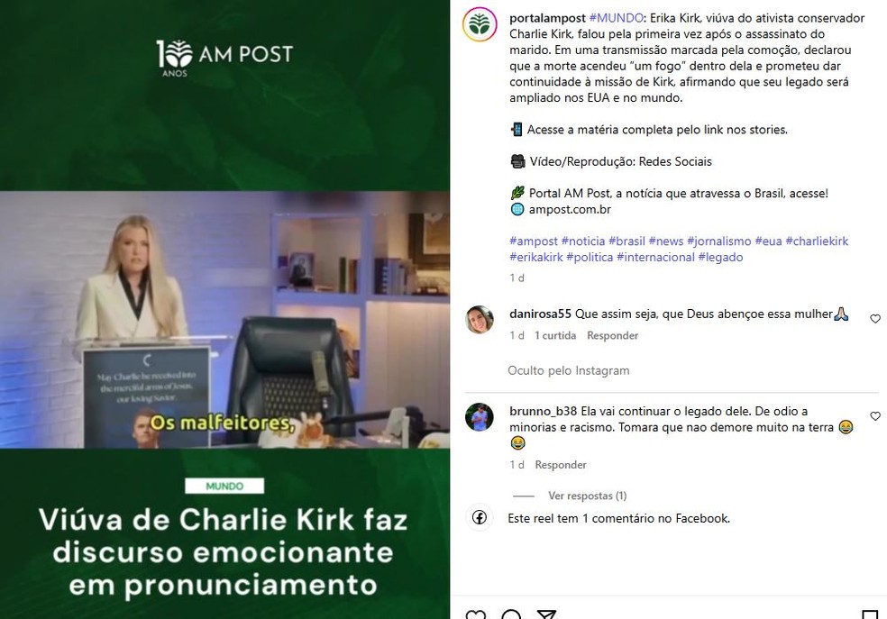 Veja o comentário do treinador nas redes sociais. — Foto: Redes Sociais